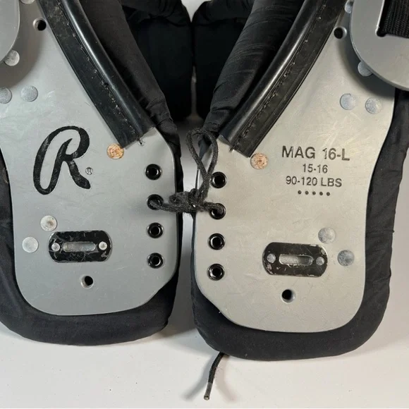 Black and Silver Football Shoulder Pads - Picture 2 of 7